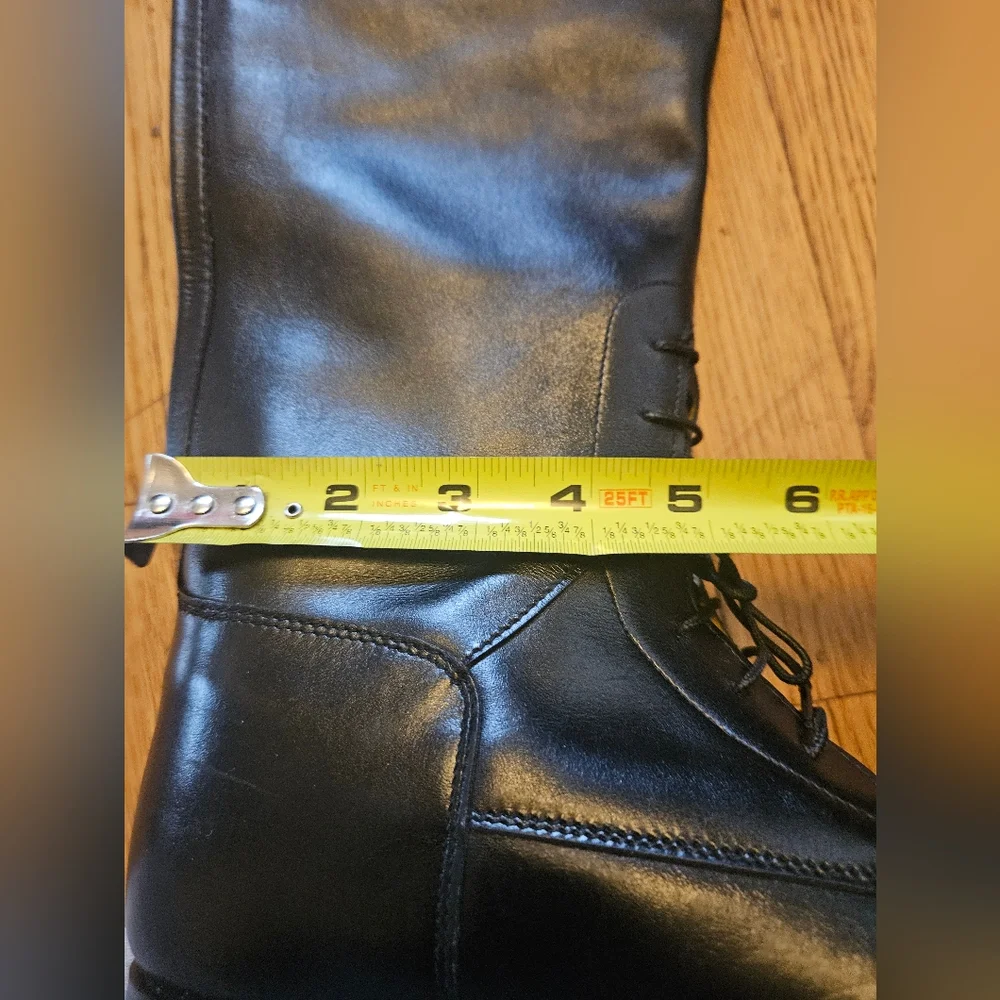 Konigs Black Leather Woman's Equestrian Riding Boots - US Size 6 Tall with Laces - Picture 9 of 11